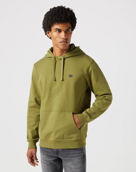 WRANGLER SIGN OFF HOODIE MĘSKA BLUZA Z KAPTUREM NIEROZPINANA DUSTY OLIVE 112350546