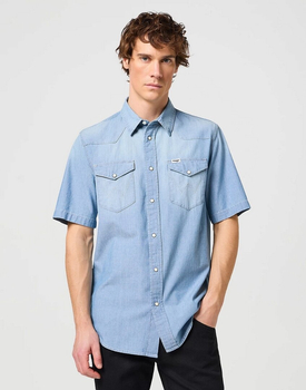 WRANGLER SS WESTERN SHIRT MĘSKA KOSZULA Z KRÓTKIM RĘKAWEM LIGHT STONE 112350573