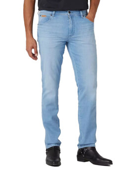 WRANGLER TEXAS SLIM MĘSKIE SPODNIE JEANSOWE JEANSY SPOT LITE W12SXPZ87