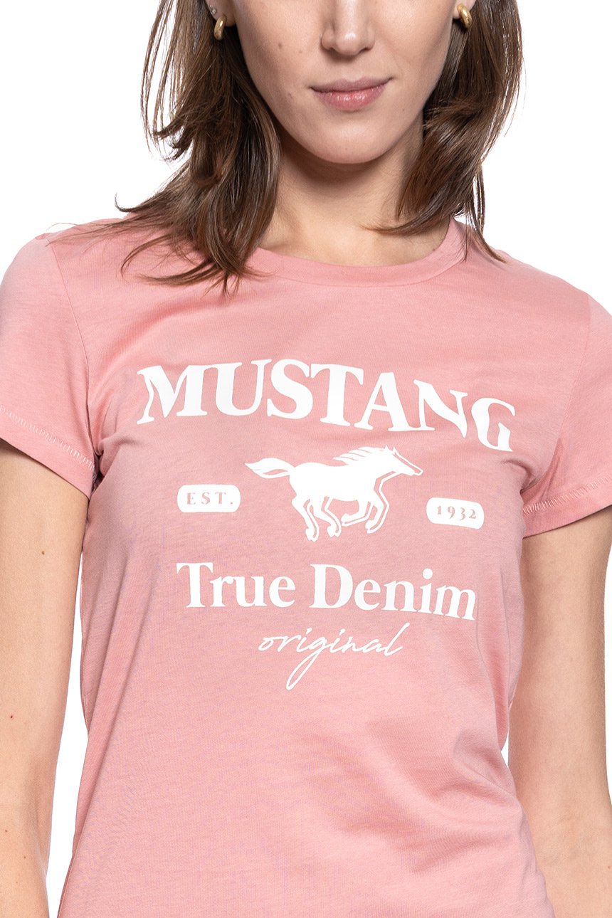 Różowa Damska koszulka Mustang Alina c print - 1010733 8433 - Zamów na