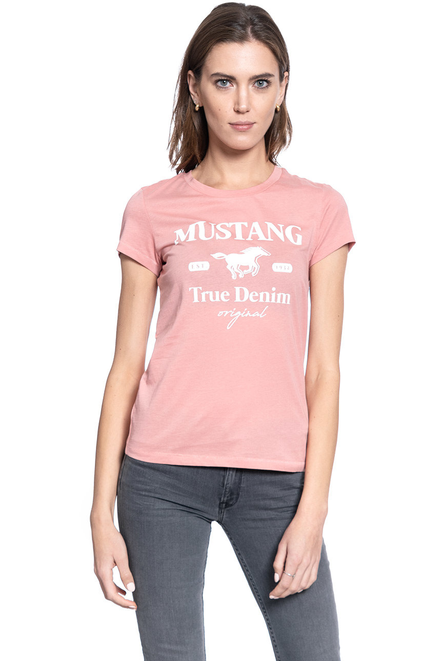 Różowa Damska koszulka Mustang Zamów - 1010733 8433 c - na Alina print