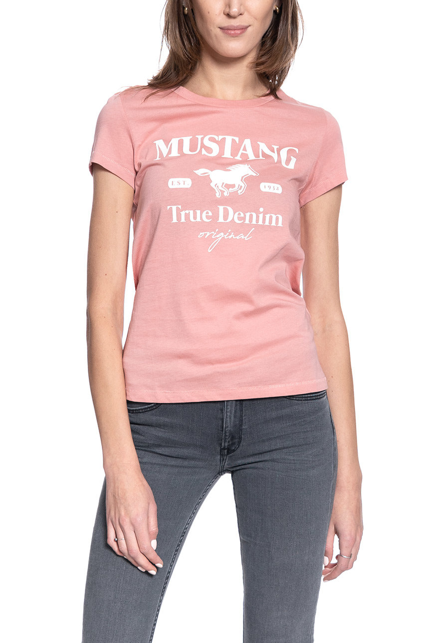 Różowa Damska koszulka print 8433 Zamów Alina na c 1010733 - Mustang 