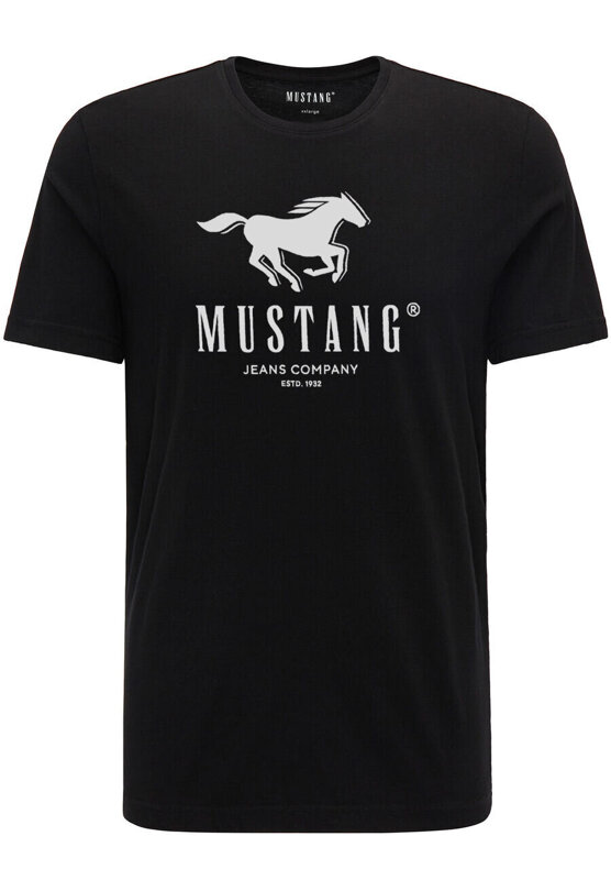 2PAK MUSTANG ALEX C PRINT MĘSKI T-SHIRT KOSZULKA LOGO TEE BLACK  WHITE 1015051 CZARNY BIAŁY