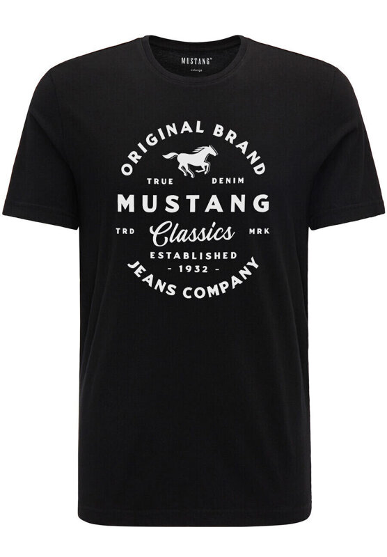 2PAK MUSTANG ALEX C PRINT MĘSKI T-SHIRT KOSZULKA LOGO TEE DARK SAPPHIRE BLACK 1015052 CZARNY GRANATOWY