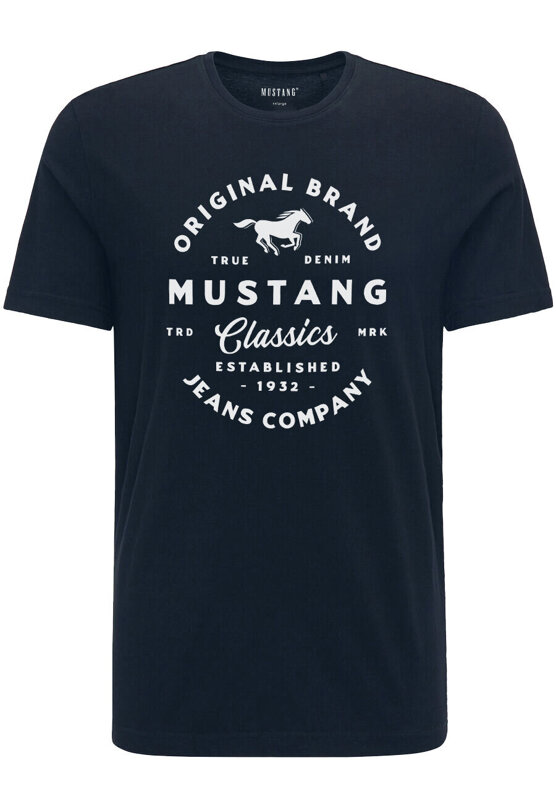 2PAK MUSTANG ALEX C PRINT MĘSKI T-SHIRT KOSZULKA LOGO TEE DARK SAPPHIRE WHITE 1015052