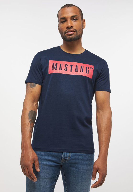 2PAK MUSTANG STYLE ALEX C / ALINA C LOGO TEE MĘSKI/DAMSKI T-SHIRT KOSZULKA NADRUK LOGO BLUE NIGHTS 1013223 4085