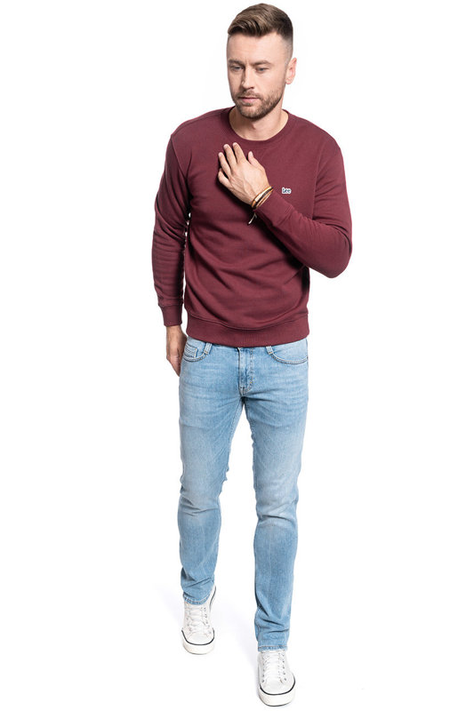 BLUZA MĘSKA LEE CREW SWS BURGUNDY L81TTJMF