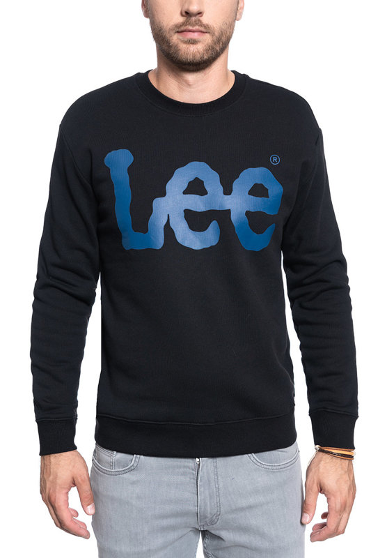 BLUZA MĘSKA LEE CREWNECK SWS BLACK L81RTJ01