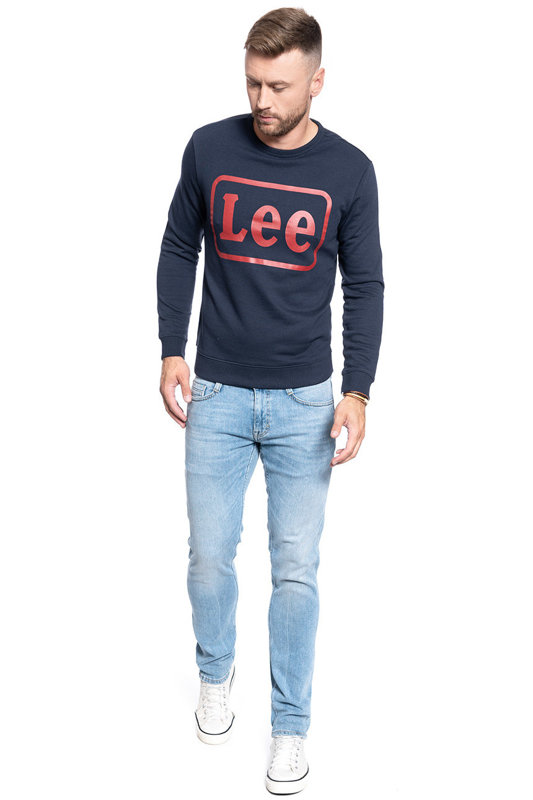 BLUZA MĘSKA LEE LOGO CREW SWS NIGHT SKY L80JFBSJ