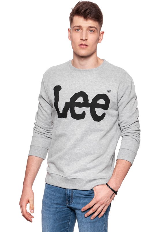 BLUZA MĘSKA LEE LOGO SWS GREY MELE L81QUB37