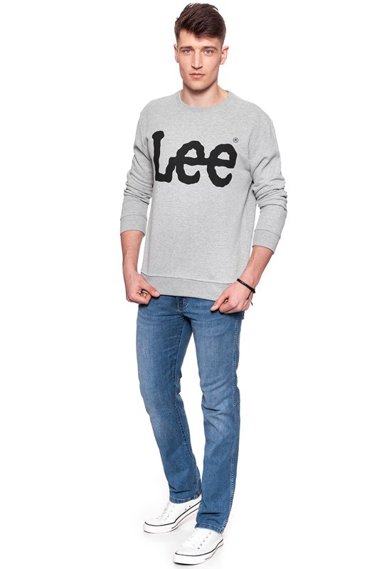 BLUZA MĘSKA LEE LOGO SWS GREY MELE L81QUB37