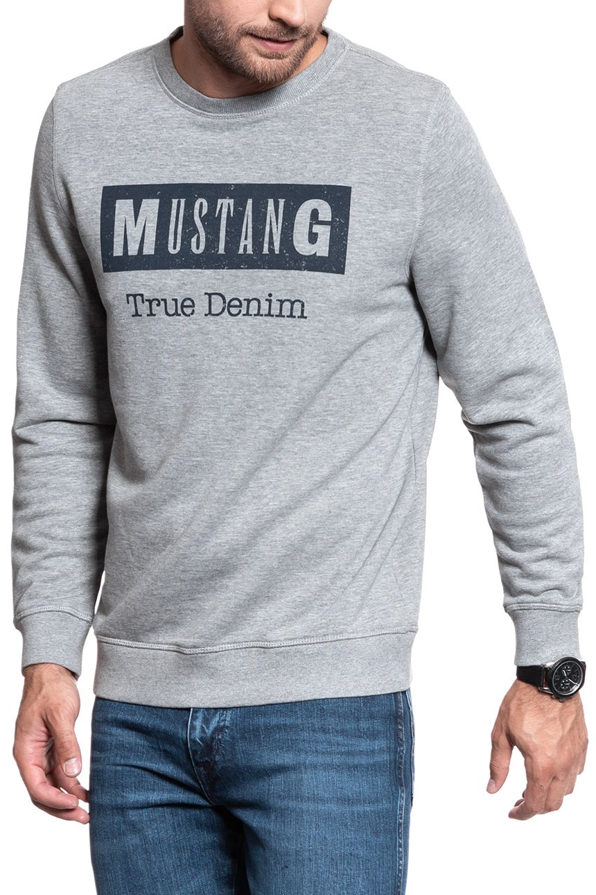 BLUZA MUSTANG BEN C BASIC MID GREY MELANGE 1008093 4140