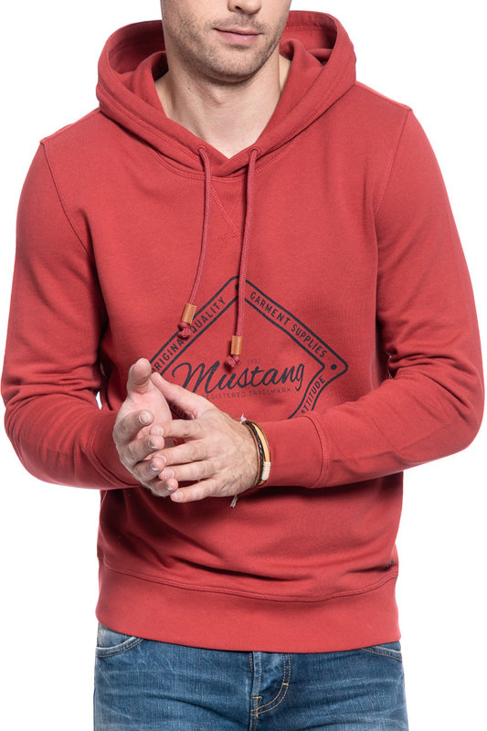 BLUZA MUSTANG MĘSKA Printed Hoodie GARNET 1006368 7146