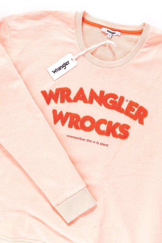 BLUZA WRANGLER DAMSKA WROCKS SWEAT PEACH PARFAIT W601OHYUD