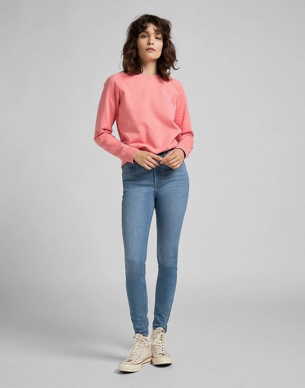 DAMSKA BLUZA MATERIAŁOWA LEE PLAIN CREW NECK SWS CHERRY BLOSSOM L53RTXQJ