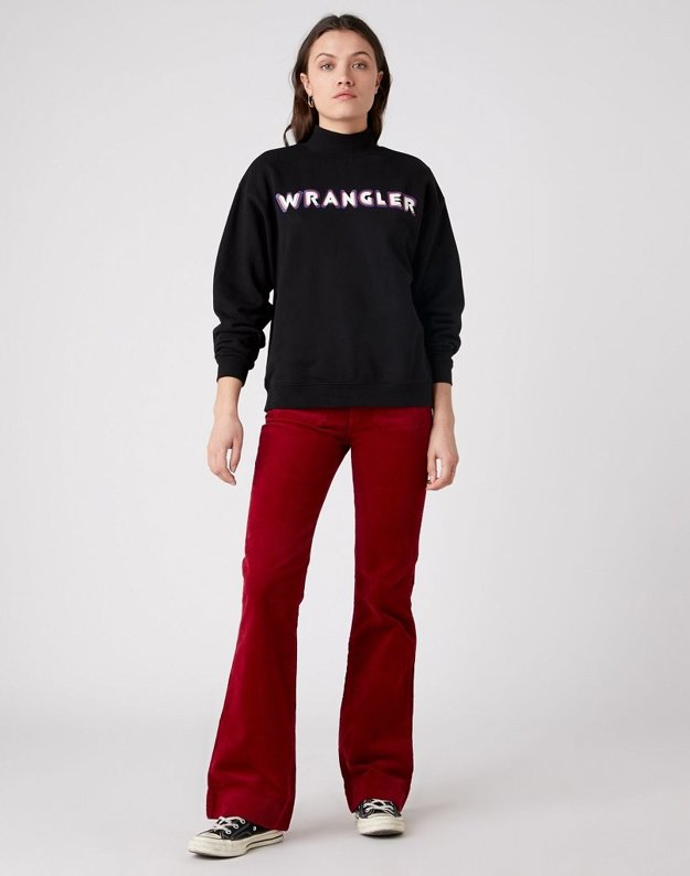 DAMSKA BLUZA WRANGLER HIGH NECK SWEAT BLACK W6P8HY100