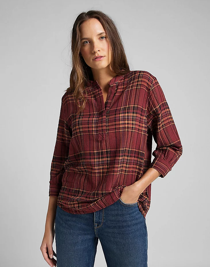 DAMSKA KOSZULA MATERIAŁOWA LEE ESSENTIAL BLOUSE REDRUM L45VZAOW