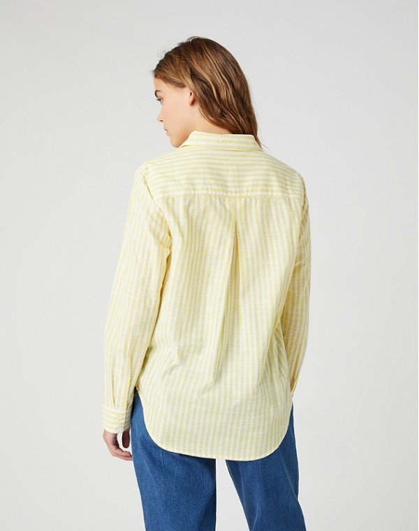 DAMSKA KOSZULA MATERIAŁOWA WRANGLER STRIPE SHIRT BUTTERCUP YELLO W5R6BDXJF