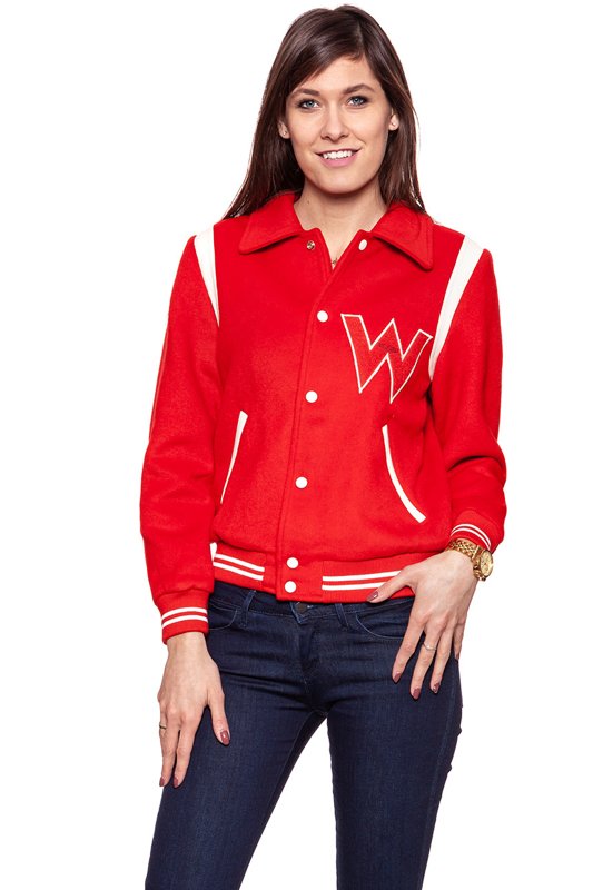 DAMSKA KURTKA PRZEJŚCIOWA WRANGLER BOMBER JACKET SALSA RED W4130VUWN