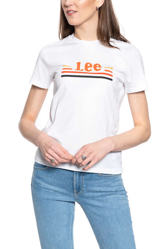 DAMSKI T-SHIRT LEE ESSENTIAL SLIM TEE BRIGHT WHITE L41HEPLJ