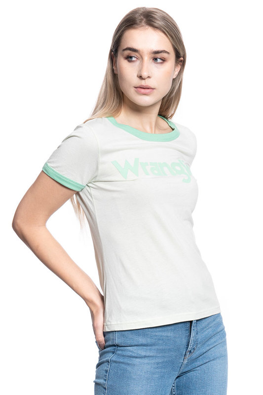 DAMSKI T-SHIRT WRANGLER RINGER TEE ALMOST AQUA W7N0EVG11