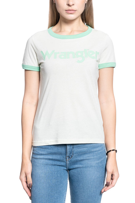 DAMSKI T-SHIRT WRANGLER RINGER TEE ALMOST AQUA W7N0EVG11