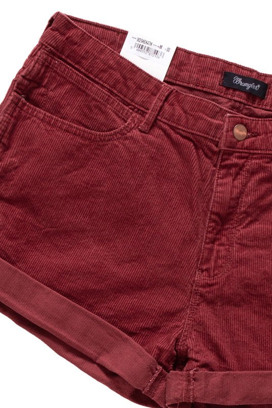 DAMSKIE SPODENKI WRANGLER BOYFRIEND SHORT WINE RED W29KEK47H