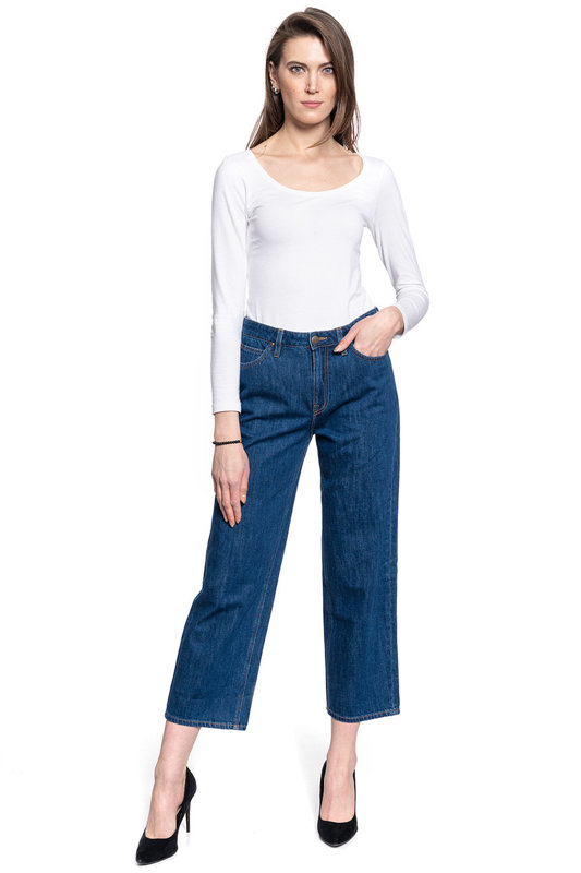 DAMSKIE SPODNIE JEANSOWE LEE Wide Leg RINSE L30SNA36