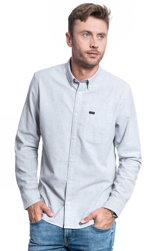 KOSZULA MĘSKA LEE BUTTON DOWN GREY MELE L880CN37