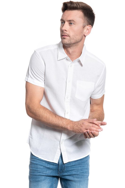 KOSZULA MĘSKA WRANGLER SS 1PKT SHIRT WHITE WA5J1O989