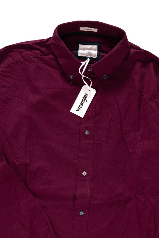 KOSZULA WRANGLER L/S BUTTON-DOWN SHIRT WINDSOR WINE W57659ARN