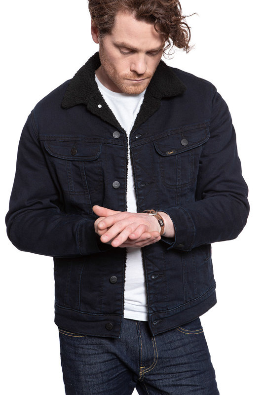 KURTKA JEANSOWA LEE SHERPA JACKET CLEAN BALLAD L87AQCKV