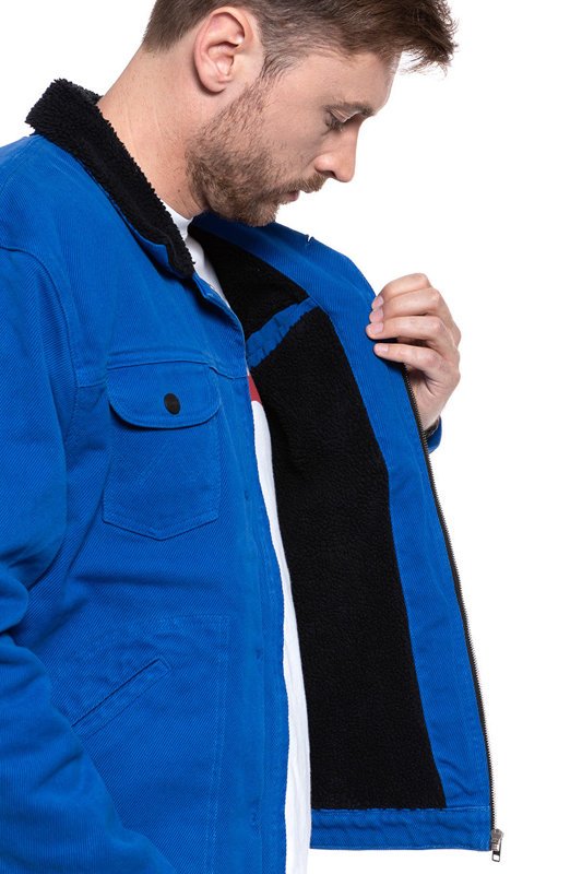 KURTKA ZIMOWA WRANGLER TWILL SHERPA COBALT BLUE W4A7W2B09