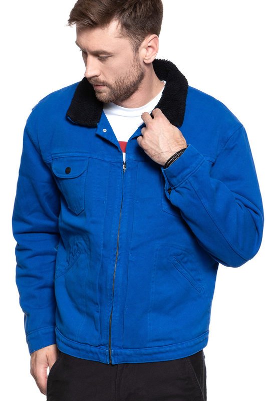 KURTKA ZIMOWA WRANGLER TWILL SHERPA COBALT BLUE W4A7W2B09