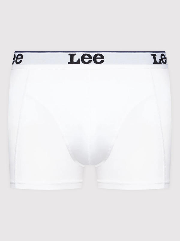 LEE 2-PACK TRUNK MĘSKIE BOKSERKI OBCISŁE LOGO WHITE/BLUE LP03CKWT