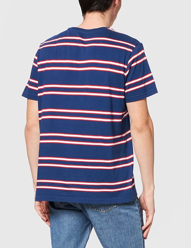 LEE BASIC STRIPE TEE MĘSKI T-SHIRT REGULAR FIT WASHED BLUE  L61LEELR