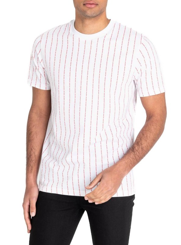 LEE BRANDED STRIPE TEE MĘSKI T-SHIRT KOSZULKA BRIGHT WHITE L60QWNLJ