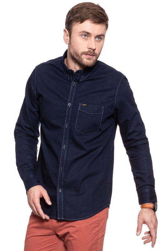 LEE BUTTON DOWN CLEAN BLUE L880FTQP