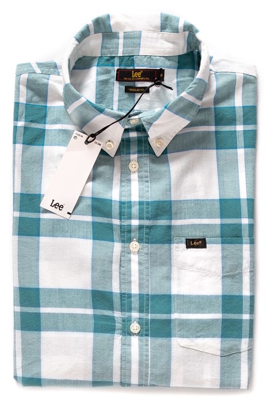 LEE BUTTON DOWN FADED GREEN L880NALF
