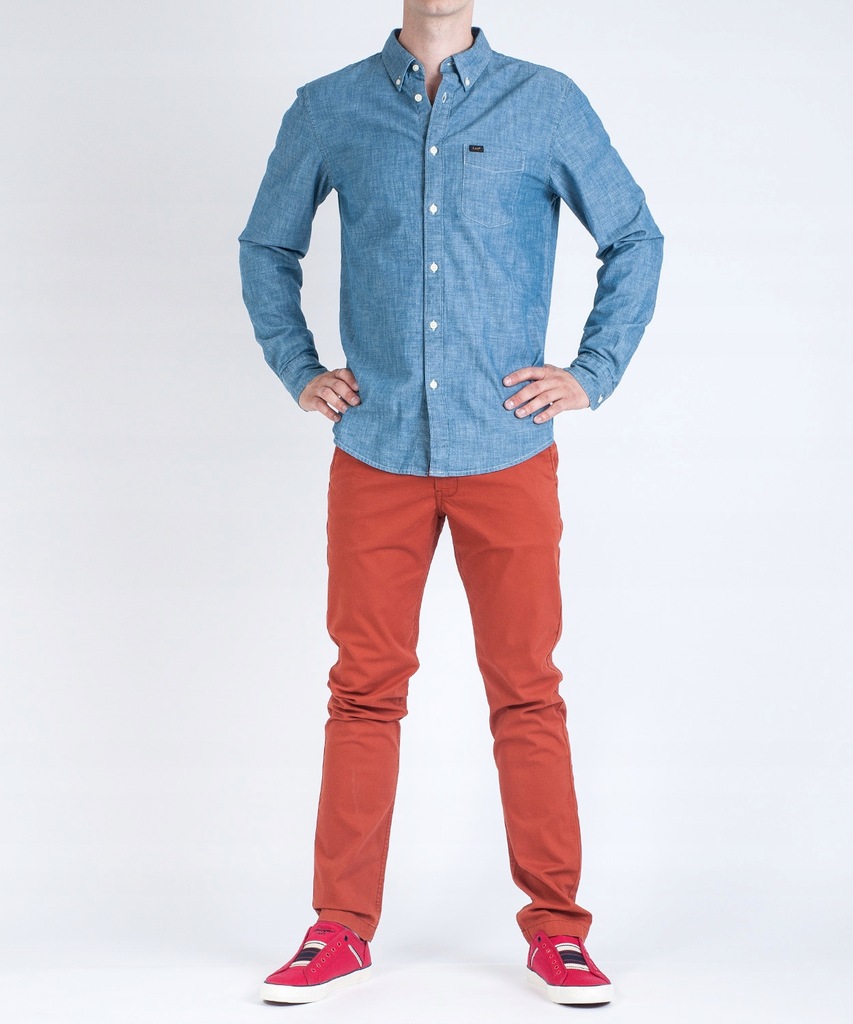 LEE BUTTON DOWN MĘSKA KOSZULA JEANSOWA SKY BLUE L880KYEQ