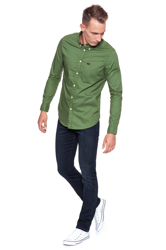 LEE BUTTON DOWN MILITARY GREEN  L880JQSIS