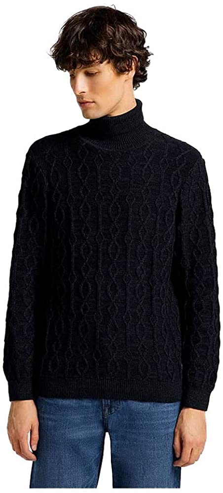 LEE CABLE KNIT MĘSKI GOLF BLACK L83QKG01