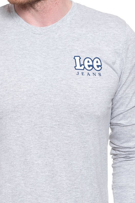 LEE CHEST LOGO TEE MĘSKA KOSZULKA Z DŁUGIM RĘKAWEM LONGSLEEVE LOGO SHARP GREY MELE L64SFE03