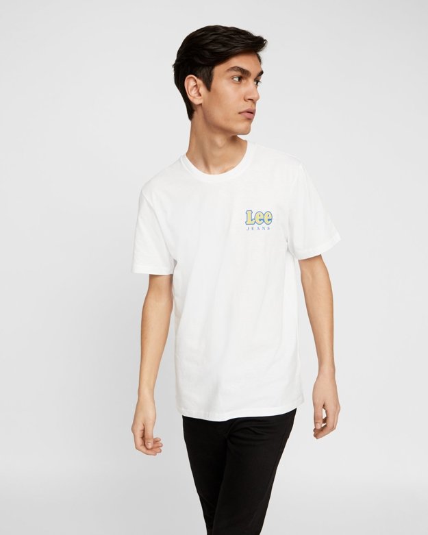 LEE CHEST LOGO TEE MĘSKI T-SHIRT REGULAR FIT BRIGHT WHITE L64RFELJ