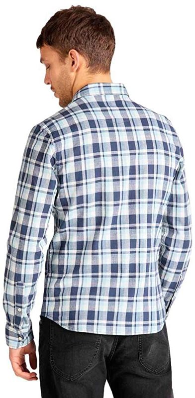 LEE CLEAN WESTERN SHIRT MĘSKA KOSZULA MATERIAŁOWA SLIM FIT NAVY L644DI35