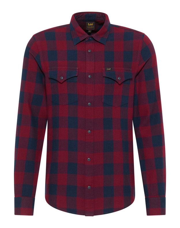 LEE CLEAN WESTERN SHIRT MĘSKA KOSZULA Z DŁUGIM RĘKAWEM W KRATĘ KRATA PORT CHECK L66RRRA84