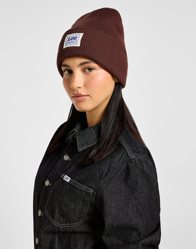 LEE DAMSKA CZAPKA BAWEŁNIANA  WORKWEAR BEANIE VELVET BEET 112358298