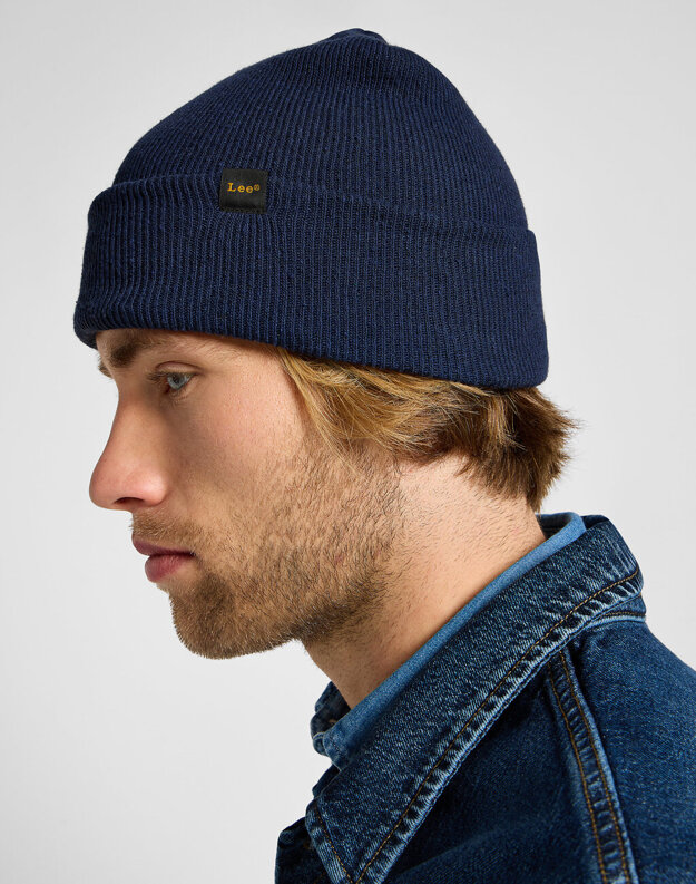 LEE ESSENTIAL BEANIE MĘSKA CZAPKA ZIMOWA CIEPŁA NAVY 112342467