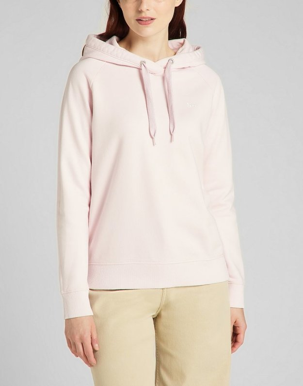 LEE ESSENTIAL HOODIE DAMSKA BLUZA Z KAPTUREM LOGO PALE LILAC L53WTXSU