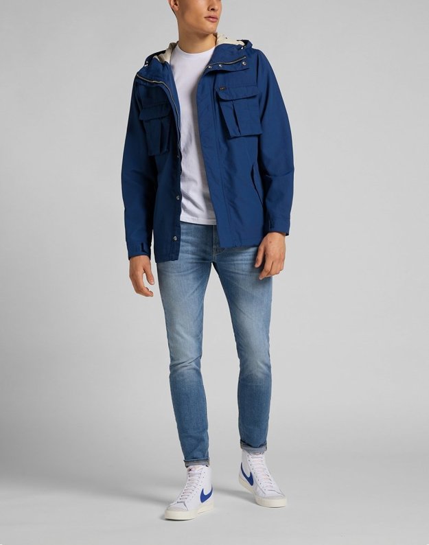 LEE FISHERMAN ANORAK MĘSKA KURTKA ZIMOWA WASHED BLUE L86UKCLR